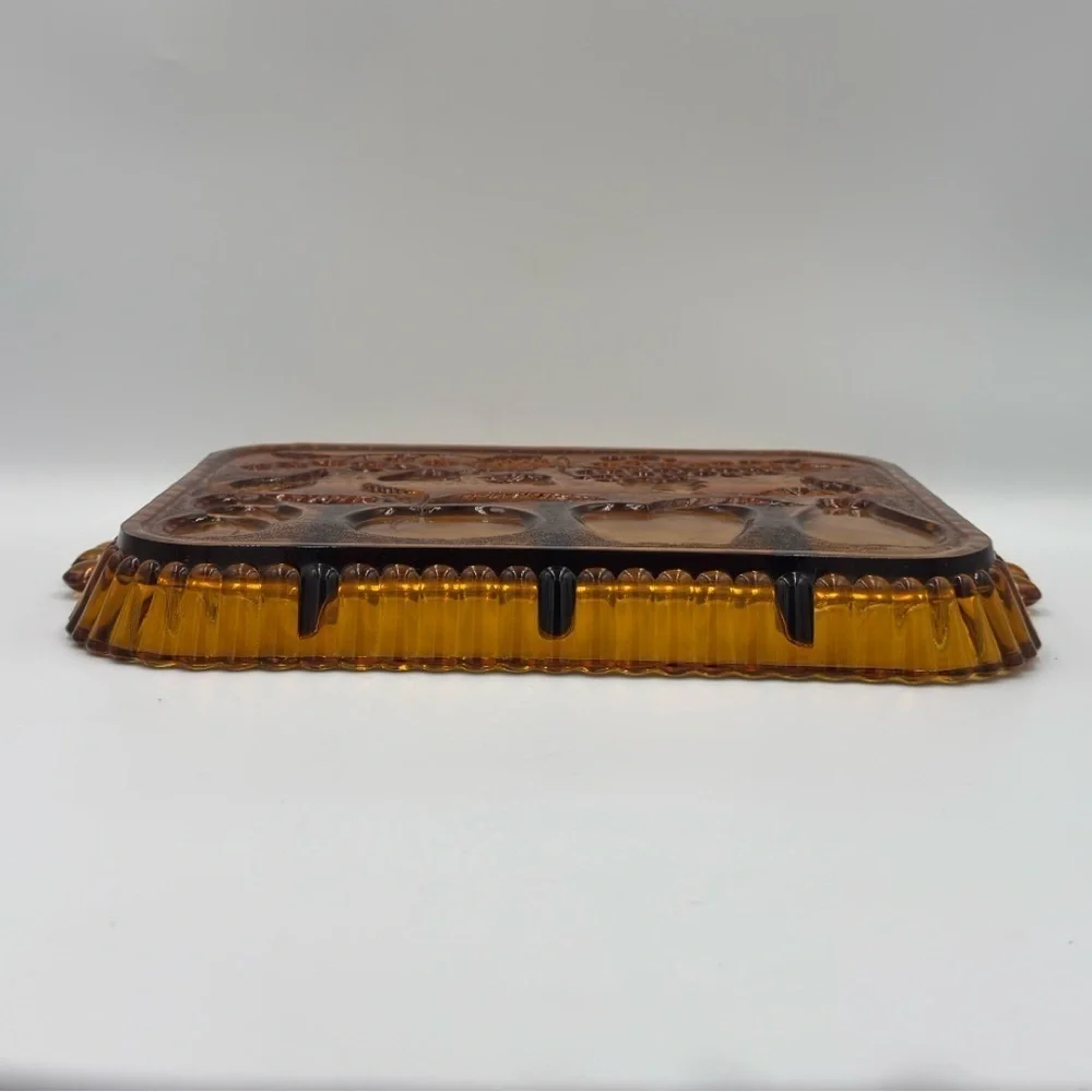 Indiana Glass Co Divided Golden Amber Relish/Fruit Tray